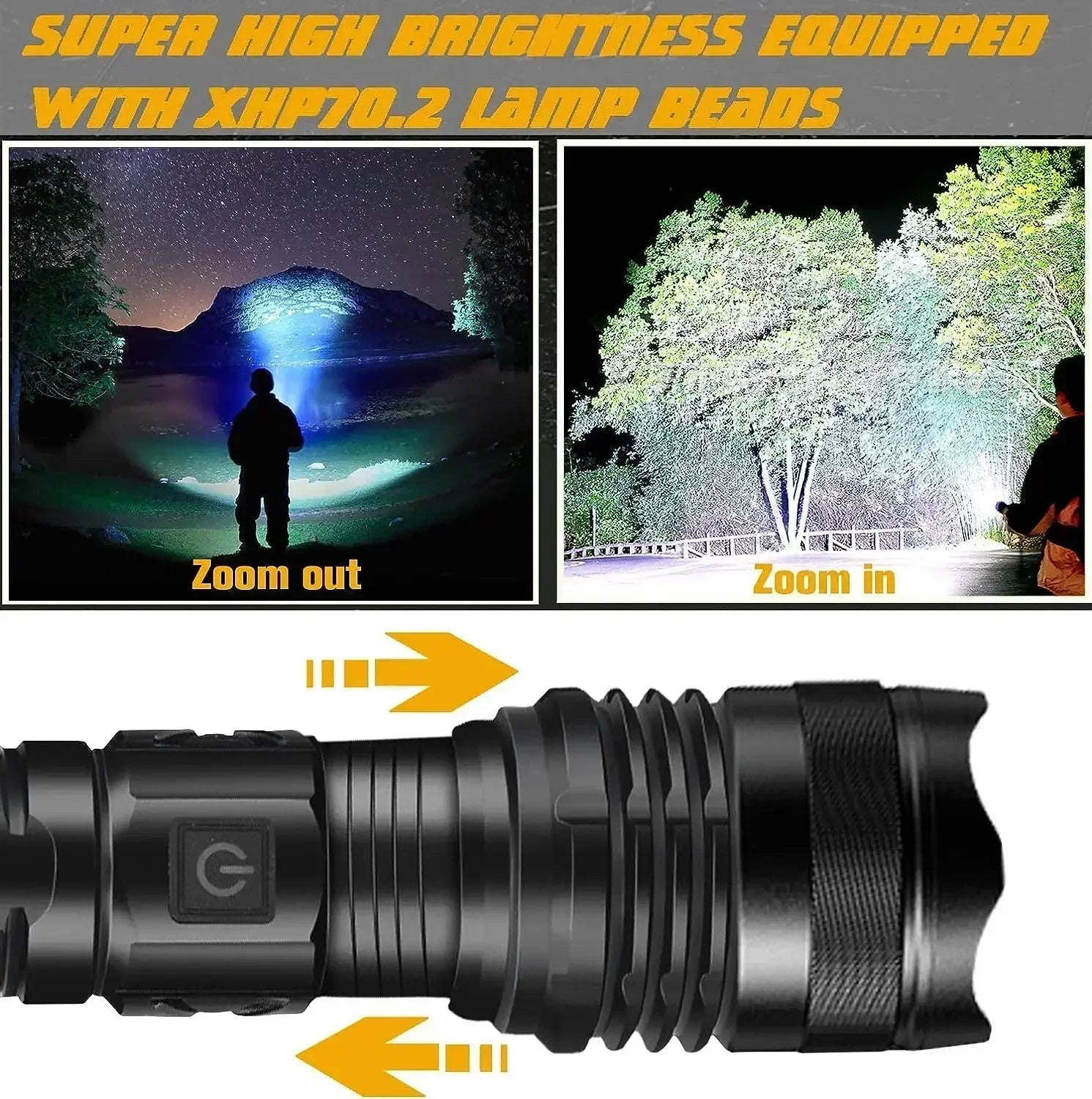 Super Bright USB LED Flashlight - Rechargeable, High Lumens