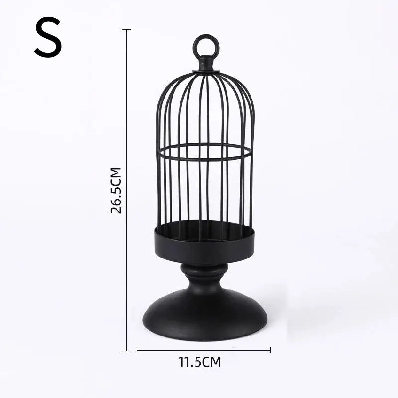 Retro Bird Cage Candlestick for Weddings & Home Decor